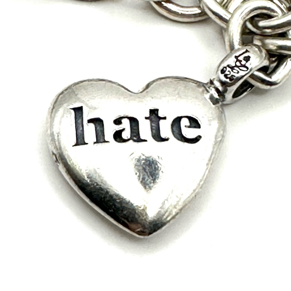 Lagos Silver Heart Love / Hate Charm Bracelet RARE - Picture 3 of 8